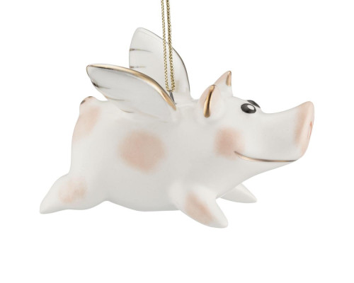 Фарфоровая елочная игрушка Piggy Wingy