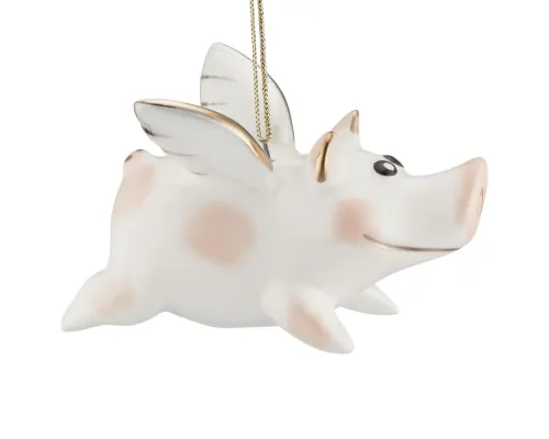 Фарфоровая елочная игрушка Piggy Wingy Фарфоровая елочная игрушка Piggy Wingy