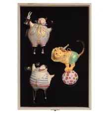 Набор из 3 елочных игрушек Circus Collection: фокусник, силач и лев