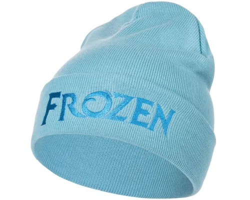 Шапка детская с вышивкой Frozen, голубая Шапка детская с вышивкой Frozen, голубая