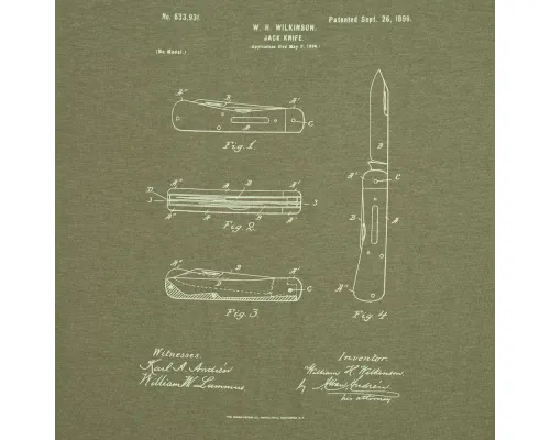 Футболка приталенная Old Patents. Knife, меланж хаки Футболка приталенная Old Patents. Knife, меланж хаки