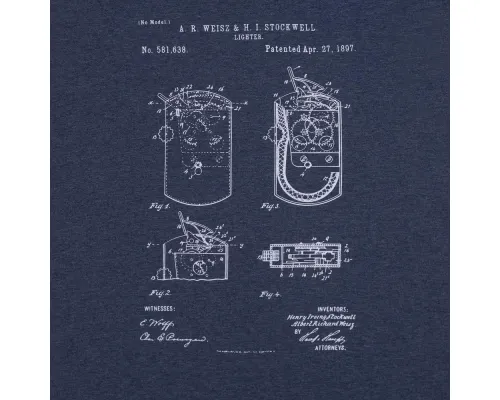 Футболка приталенная Old Patents. Lighter, синий меланж Футболка приталенная Old Patents. Lighter, синий меланж