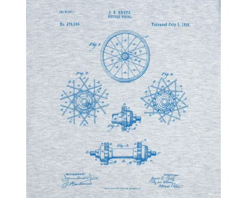 Футболка приталенная Old Patents. Wheel, голубой меланж