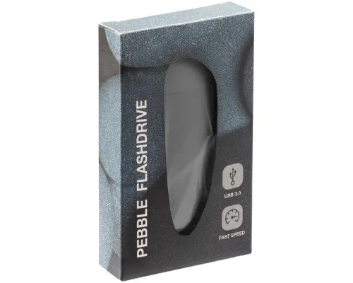 Флешка Pebble, серая, USB 3.0, 16 Гб Флешка Pebble, серая, USB 3.0, 16 Гб