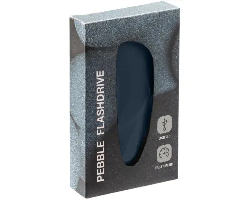 Флешка Pebble, серо-синяя, USB 3.0, 16 Гб Флешка Pebble, серо-синяя, USB 3.0, 16 Гб