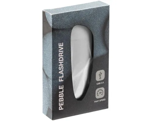 Флешка Pebble, светло-серая, USB 3.0, 16 Гб