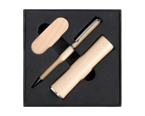 Набор Wood: аккумулятор, флешка и ручка Набор Wood: аккумулятор, флешка и ручка