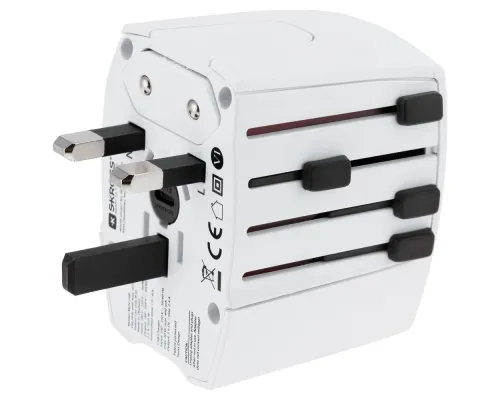 Зарядное устройство S-Kross MUV USB для путешествий, белое