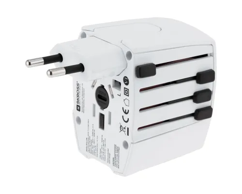 Зарядное устройство S-Kross MUV USB для путешествий, белое