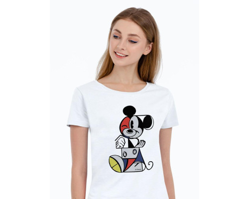 Футболка женская «Микки Маус. Picasso Style», белая Футболка женская «Микки Маус. Picasso Style», белая