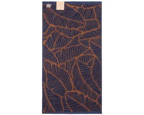 Полотенце In Leaf, малое, синее с горчичным