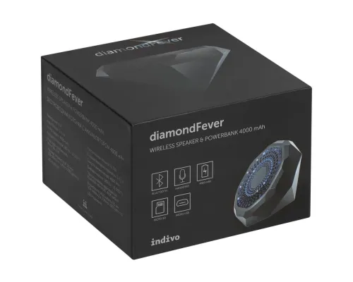 Беспроводная колонка diamondFever с аккумулятором 4000 мАч, черная Беспроводная колонка diamondFever с аккумулятором 4000 мАч, черная