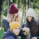 Шапка вязаная двойная "Wind", с отворотом_бежевый,100% акрил