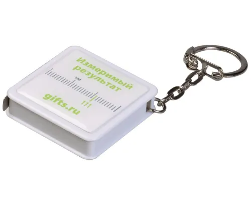 Брелок Square с рулеткой 1 м, белый Брелок Square с рулеткой 1 м, белый
