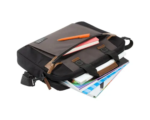 Сумка для ноутбука Sideways Laptop Bag, черная с серым