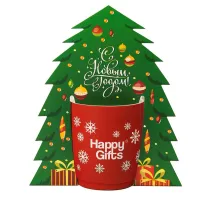 Коробка-украшение для чашки( D=9 см) в виде елки