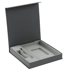Коробка Arbor под ежедневник 13х21 см, аккумулятор и ручку, серая