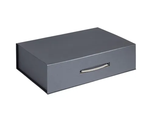 Коробка Case, подарочная, темно-серебристая