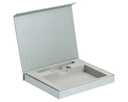 Коробка Memo Pad для блокнота, флешки и ручки, серебристая Коробка Memo Pad для блокнота, флешки и ручки, серебристая
