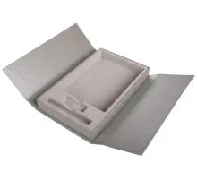 Коробка Three Part под ежедневник, флешку и ручку, серебристая