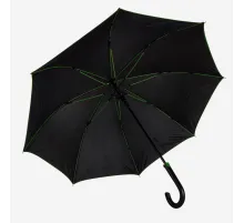 Зонт-трость BACK TO BLACK, пластиковая ручка, полуавтомат
