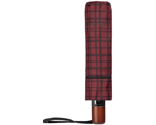Складной зонт Wood Classic S с прямой ручкой, красный в клетку Складной зонт Wood Classic S с прямой ручкой, красный в клетку