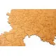 Деревянная карта России с названиями городов, коричневая