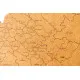 Деревянная карта России с названиями городов, коричневая